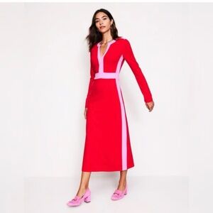 BODEN Red Catherine Ponte Knit midi dress